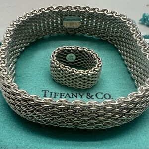 Tiffany Somerset Mesh Bracelet and Ring Set 
Bracelet: 7.5”
Ring: Size 5